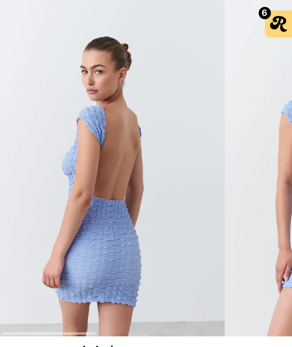 Fin blå klänning från Gina tricot i strl xs endast testad så jätte bra skick . Klänningar.