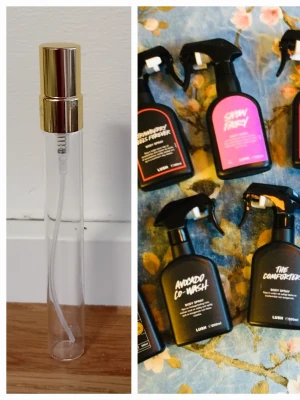 Lushsplit 🌸 - Splittar mina Lush bodyspray i 10 ml glasdekanter med spray ✨️30 kr/dekant ✨️Se lista bland bilderna vilka som finns ✨️Skriv vilka du önskar så lägger jag ut som ett nytt paket 