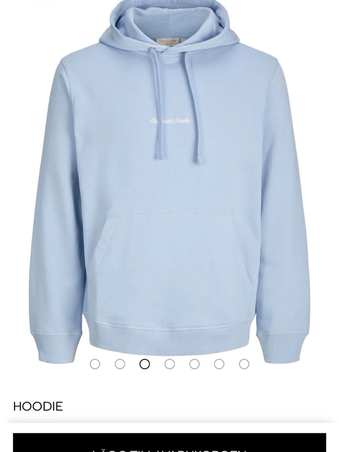 Ljusblå hoodie med huva