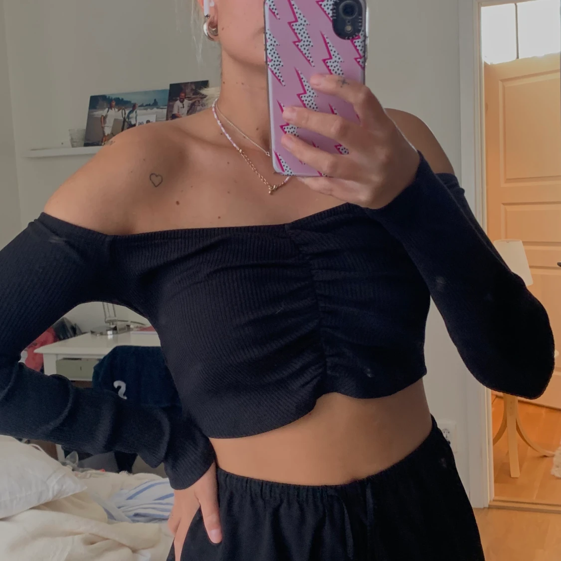 Off shoulder crop top