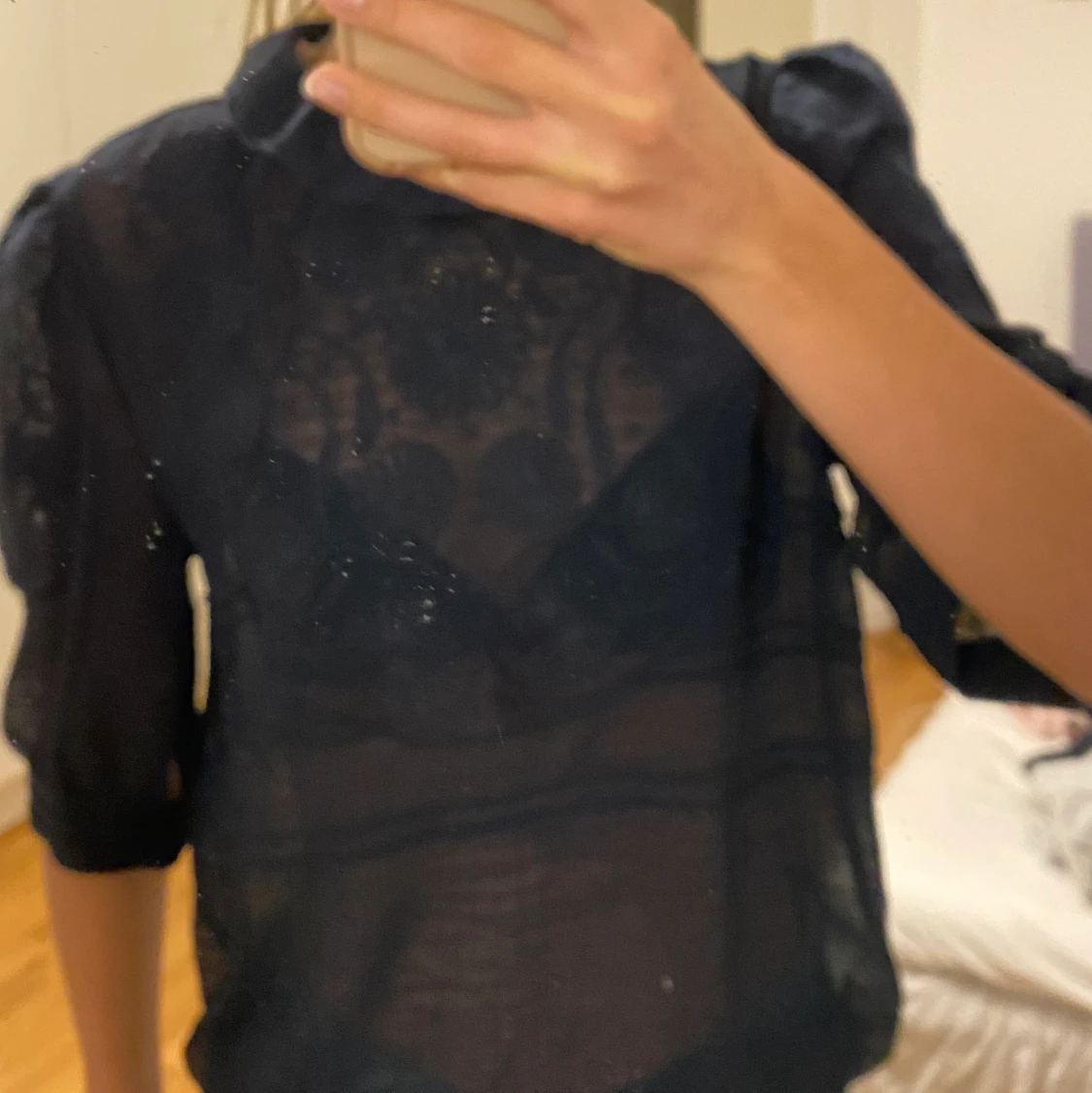 Fetlig mörkblå topp - 90