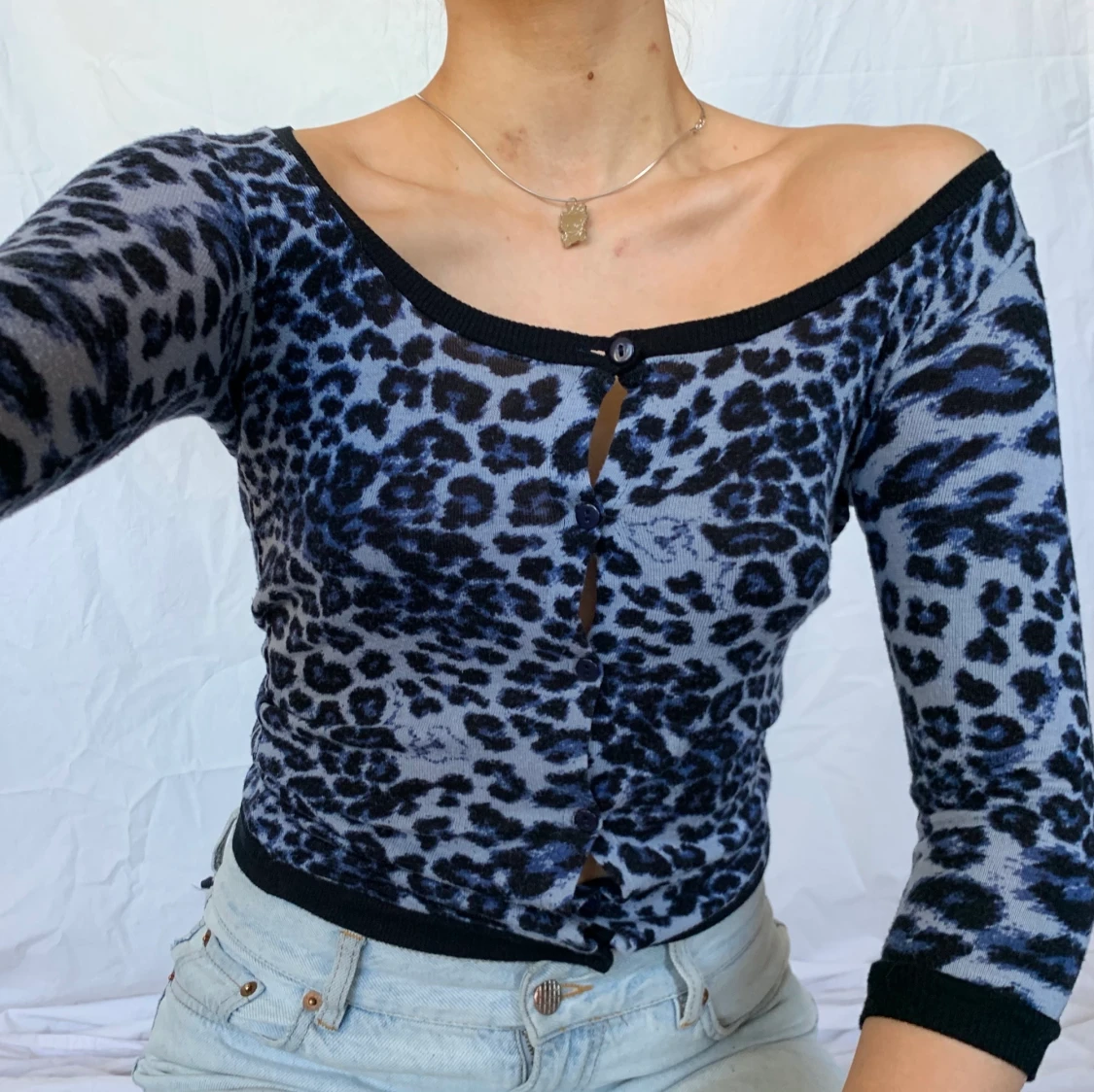 Blå leopard kofta - 91