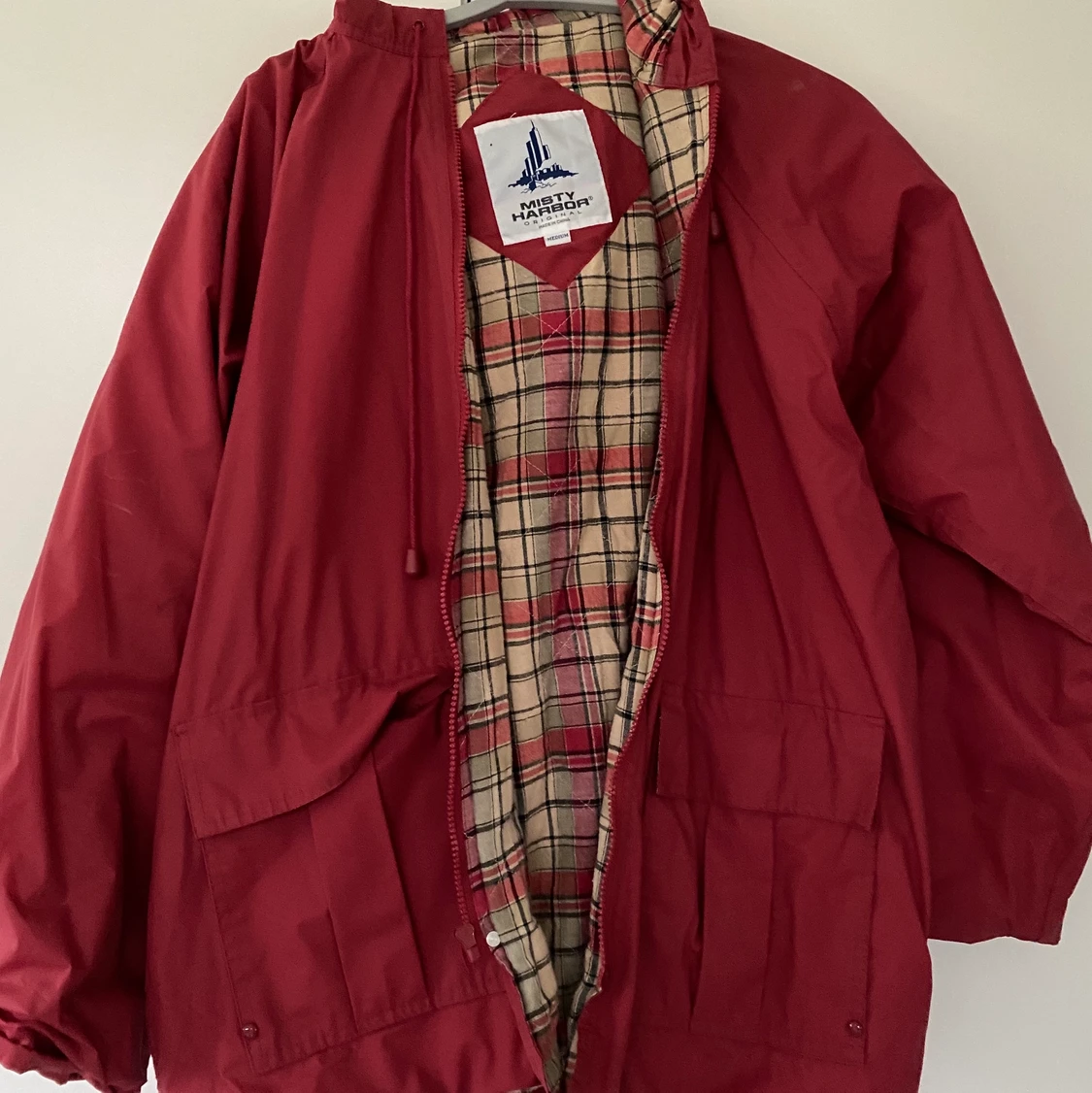 Röd höst/regnjacka - 90