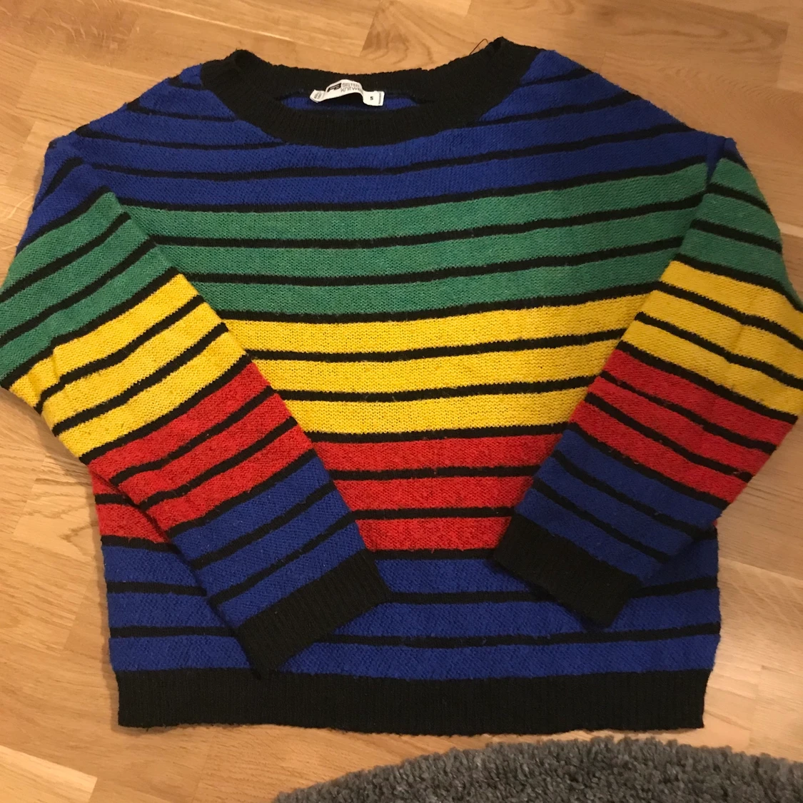 Färgglad stickat tröja lång - 90