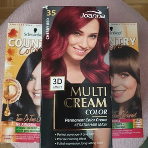 Tre hårfärger till paketpris säljes  - Säljer tre hårfärger, nya i förpackning som inte kommer till användning. Säljer alla tre tillsammans för 150kr (NU 120kr).  1 fpk Schwarzkopf toning SVART. 1 fpk Schwarzkopf toning MELLANBRUN. 1 fpk Joanna CHERRY RED (körsbärsröd) Betalning med Swish och hämtas centralt i Årsta Stockholms län.