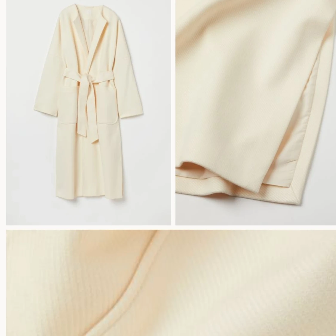 Lång ljusbeige kappa - NY - 1