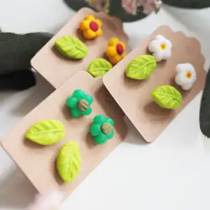 Earrings made of polymer clay- light weight- colorful 