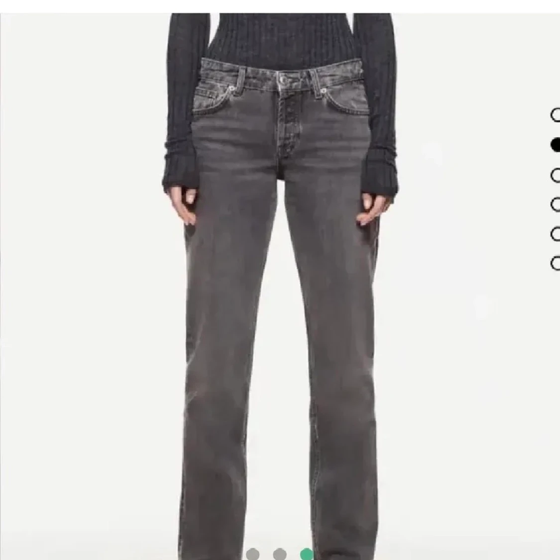 Gråa lågmidjade zara jeans!!!!! - 91