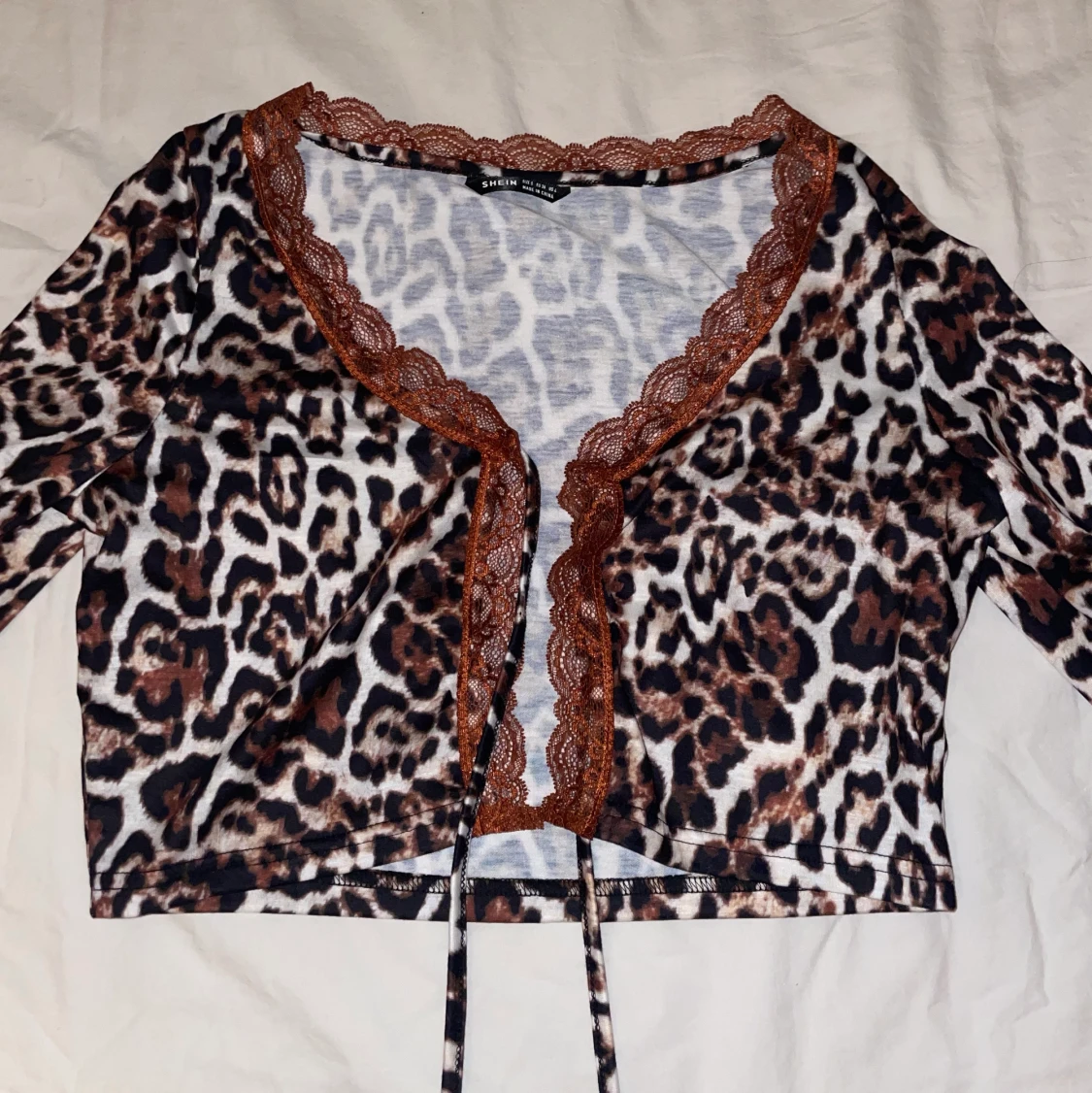 Knyt topp med leopard tyck  - 90