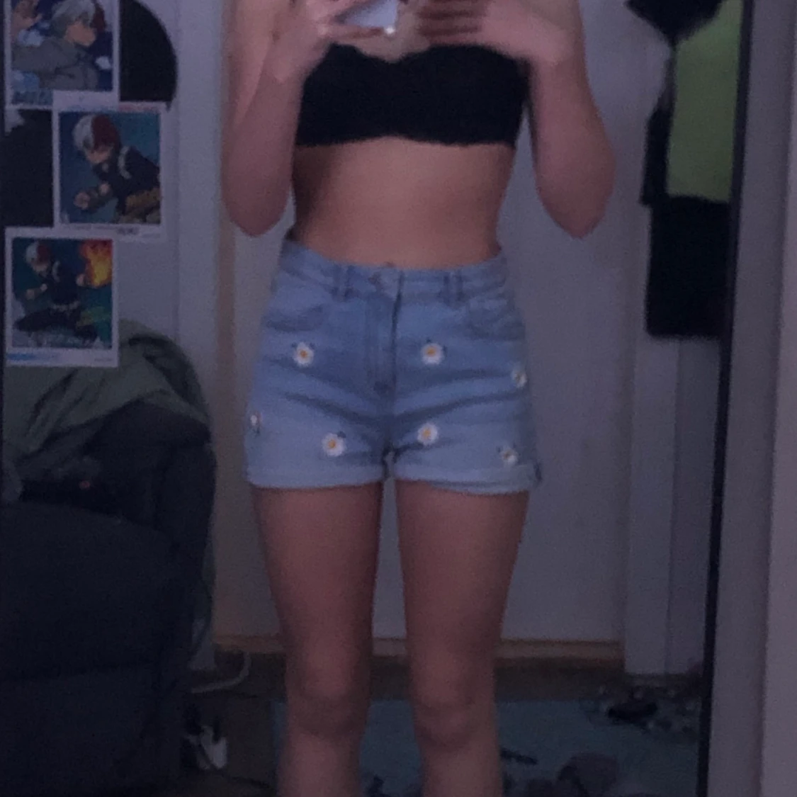 Jeans shorts men blommor