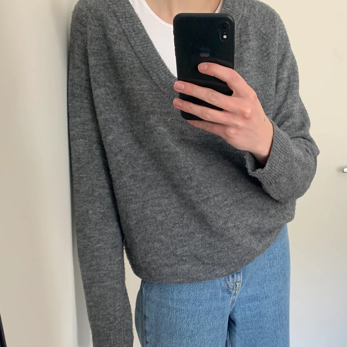 Grå stickad tröja H&M