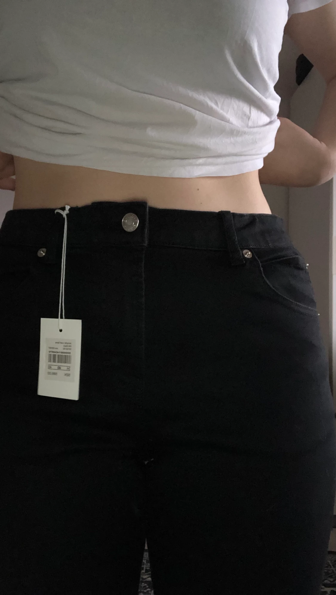 Helt nya svarta byxor, midrise - 90