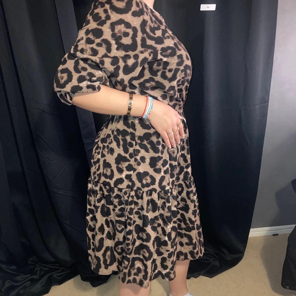 Leopard mönstring klänning - 91