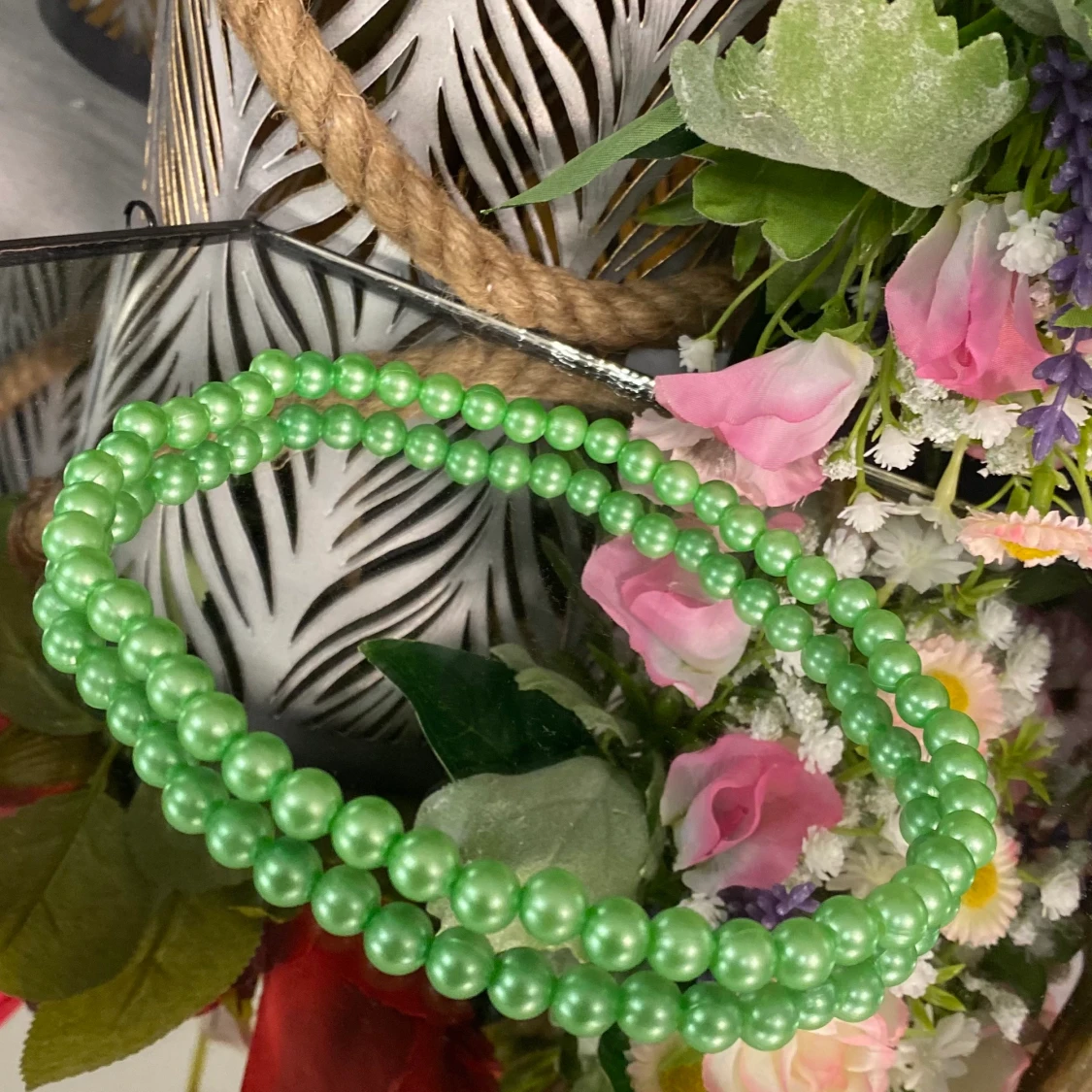 Grönt pärlhalsband 