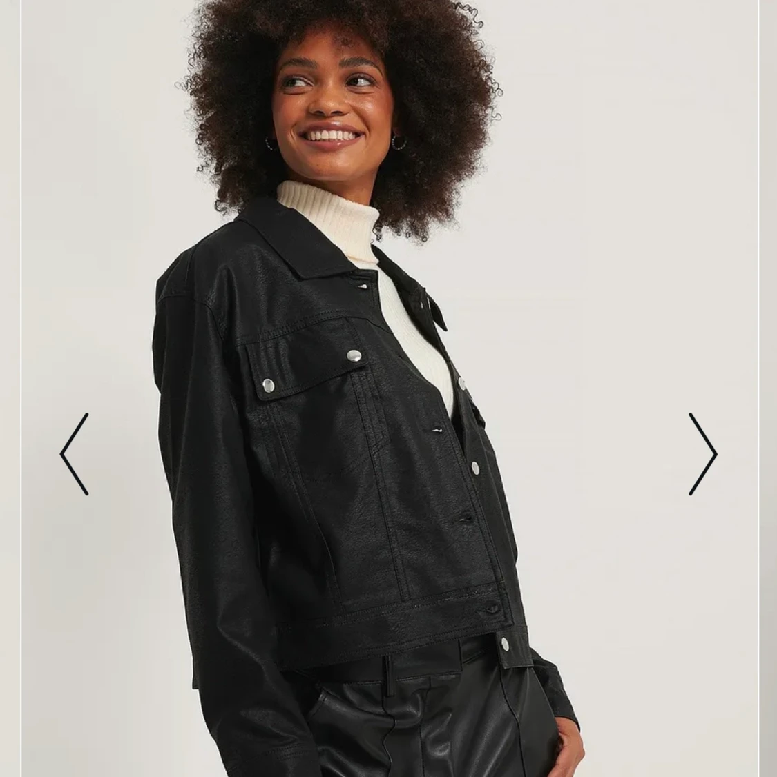 Svart skinnjacka  - 90