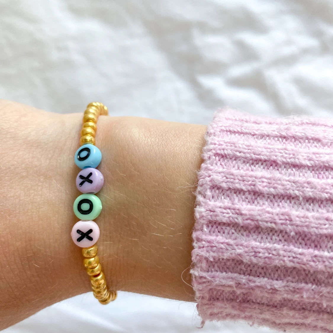 Beaded xoxo bracelet