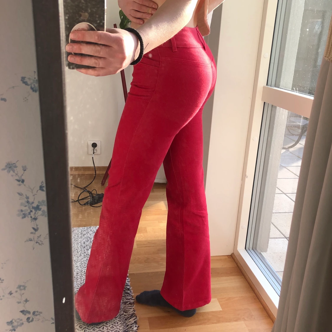 Rosa lågmidjade jeans - 90