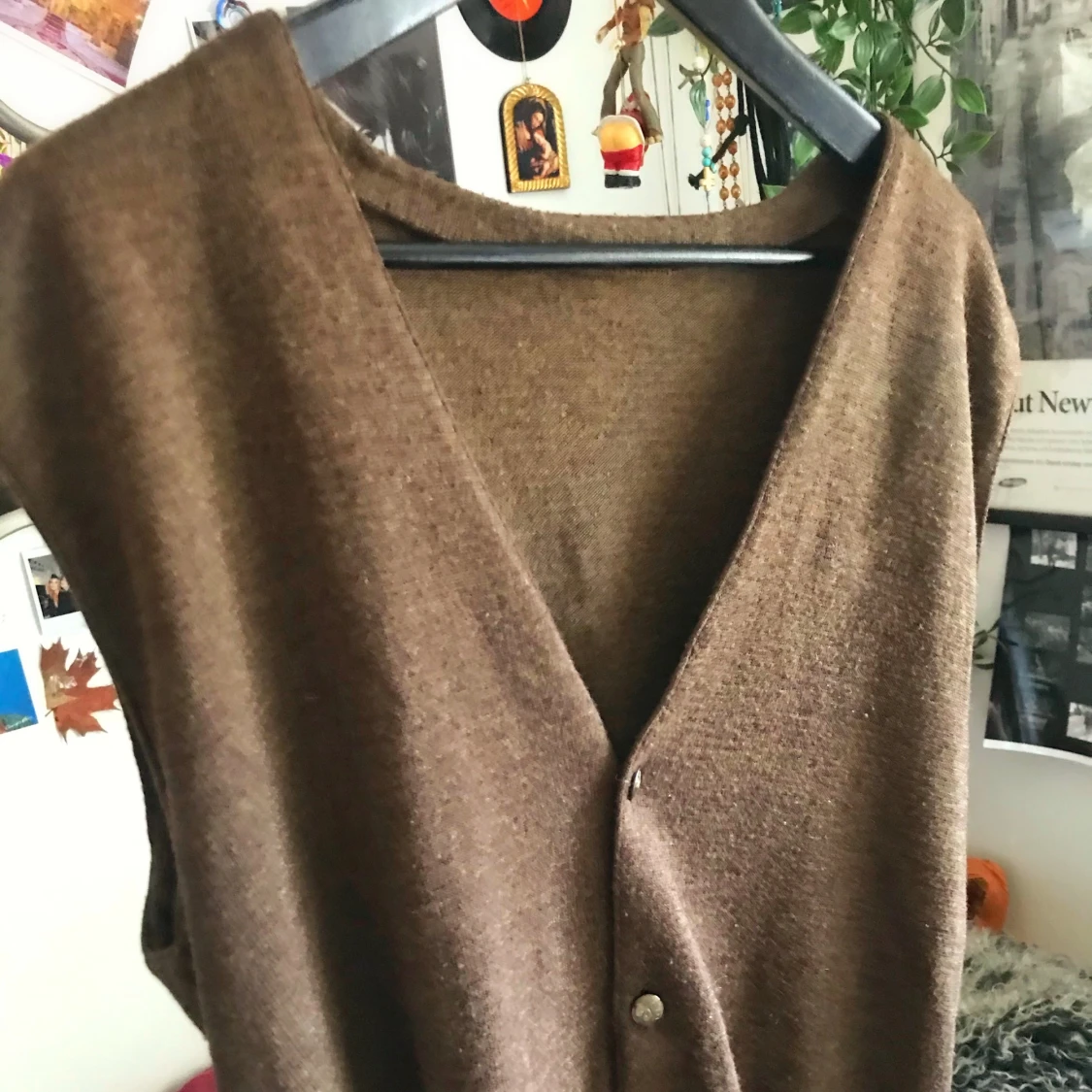 oversized brun ”väst-cardigan”  - 90