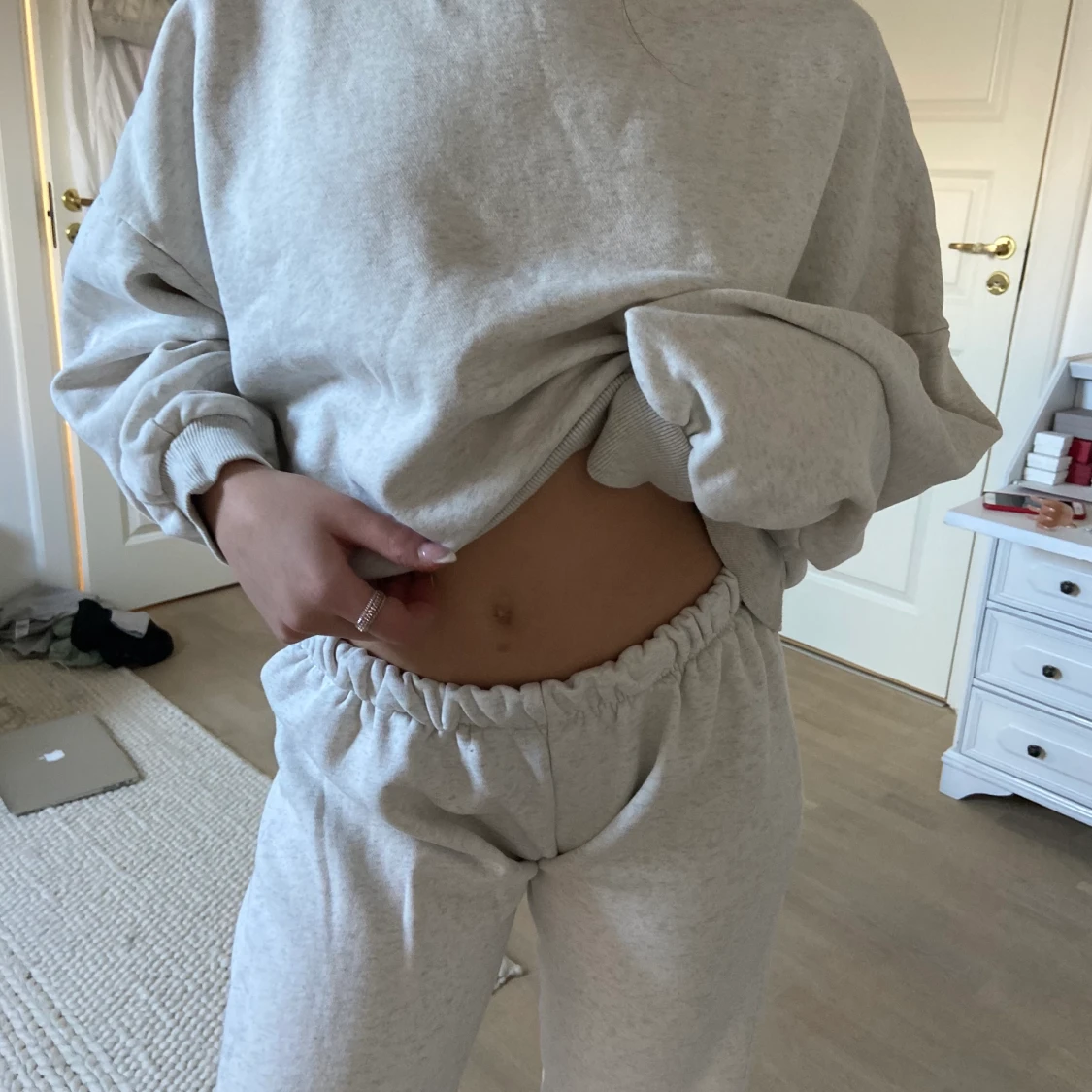 Ljusgrått mjukiset - 90