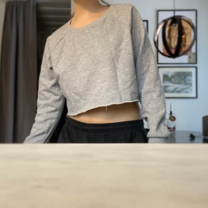 Croppad topp från Gina tricot - Ljusgrå croppad mjukiströja, några år gammal men bara använd ett fåtal gånger 