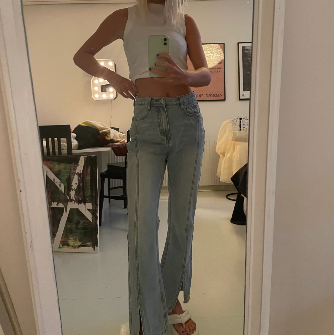 Vintage jeans med slits