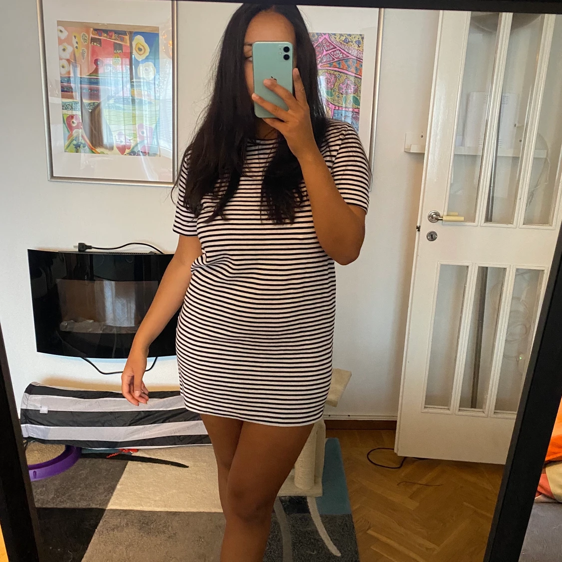 Randig T-shirt klänning  - 90