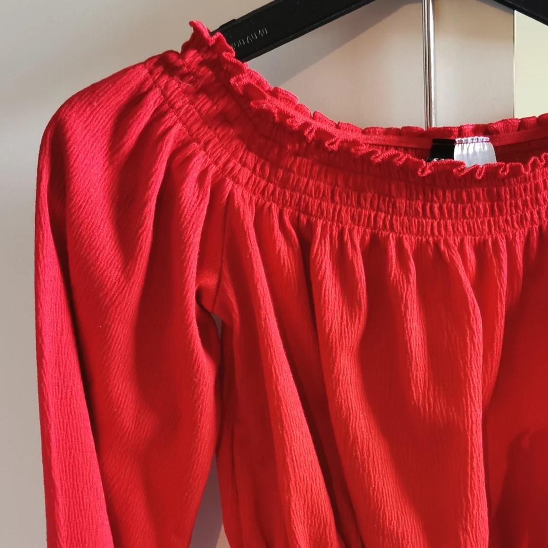 Röd långärmad croptop - 90