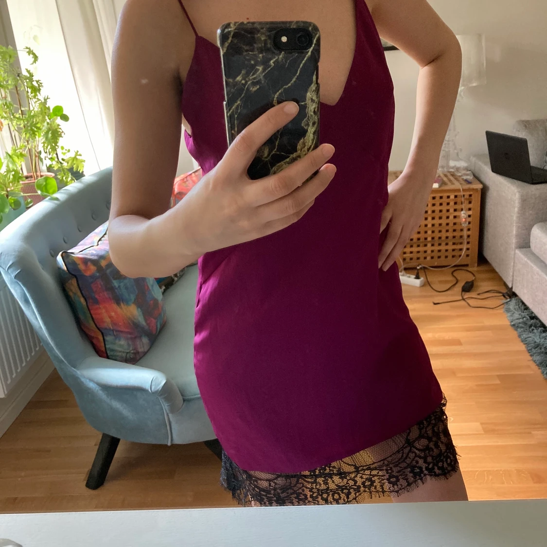 Sidenklänning Mango