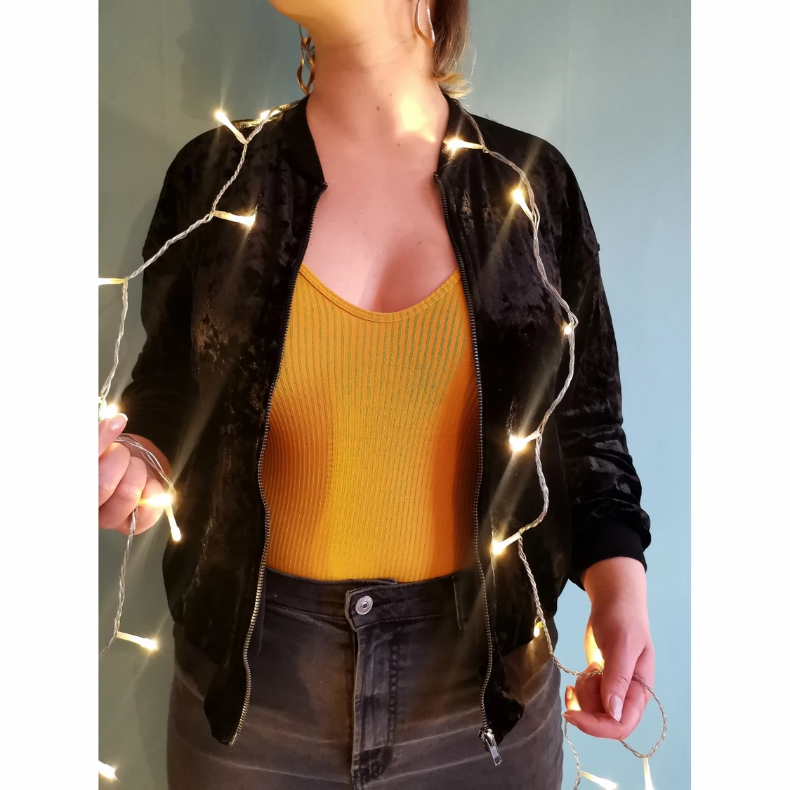 Bomberjacka i sammet Strl 40