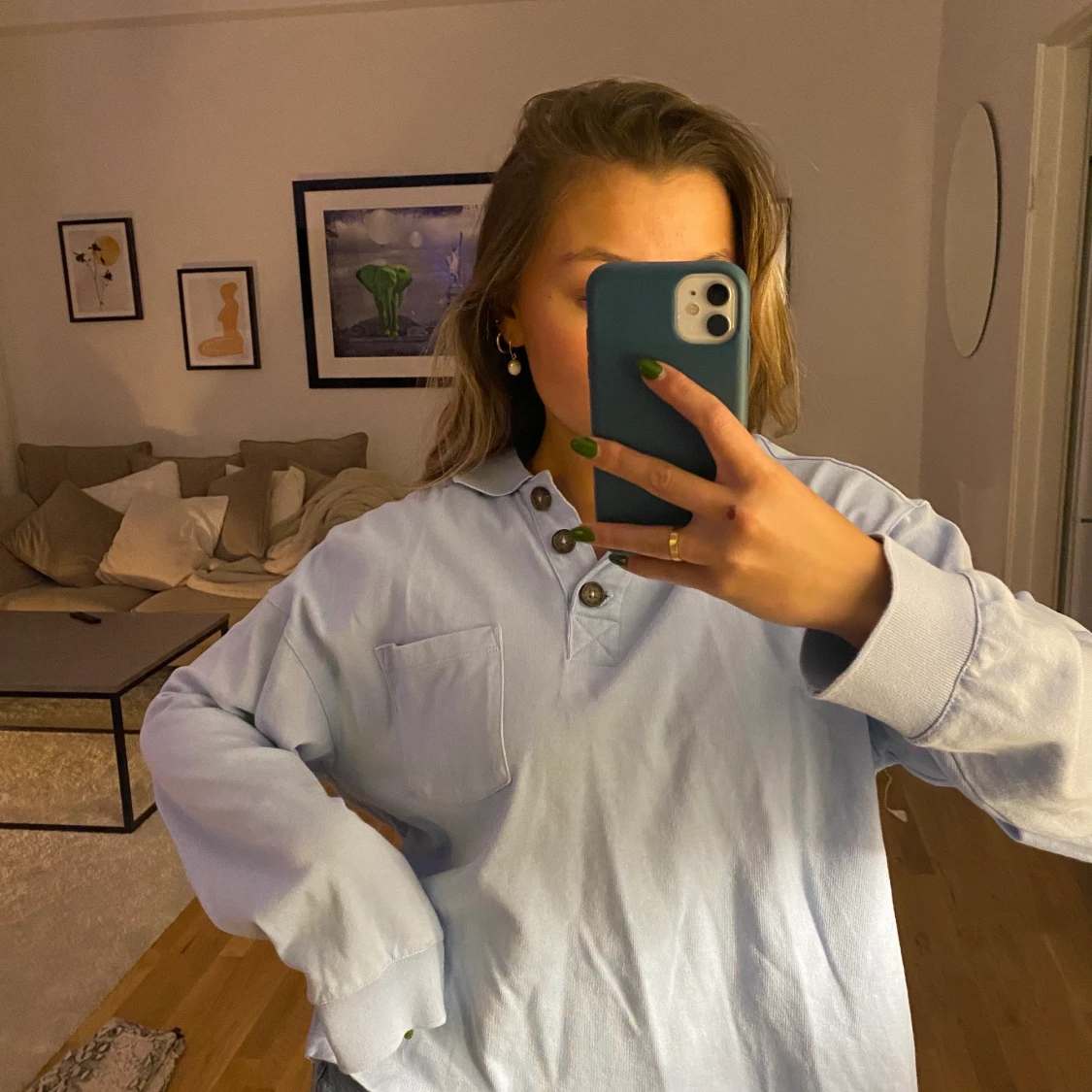 Blå sweatshirt  - 90