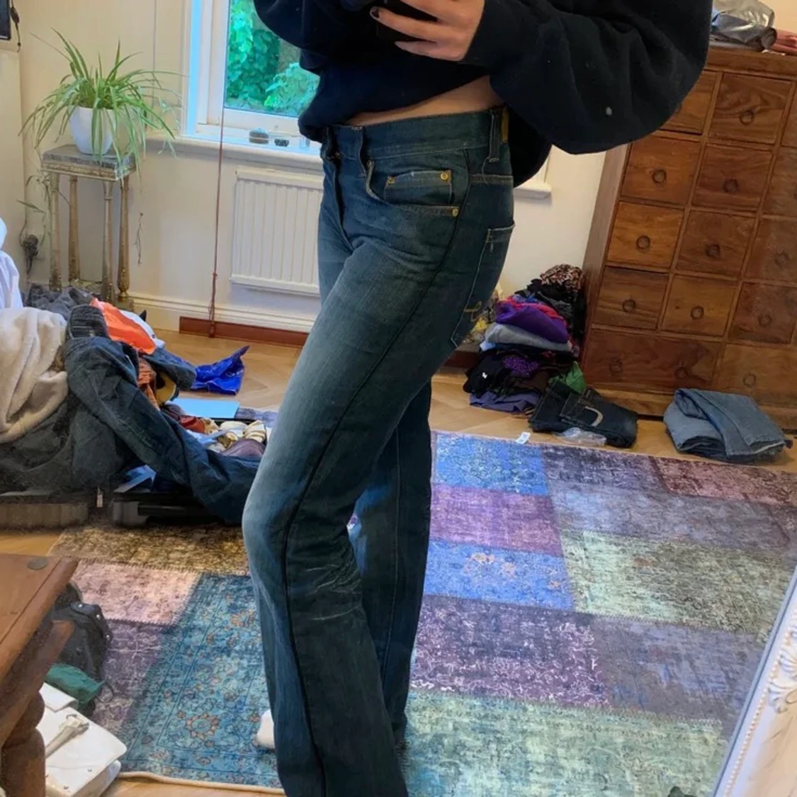 lågmidjade jeans - 90