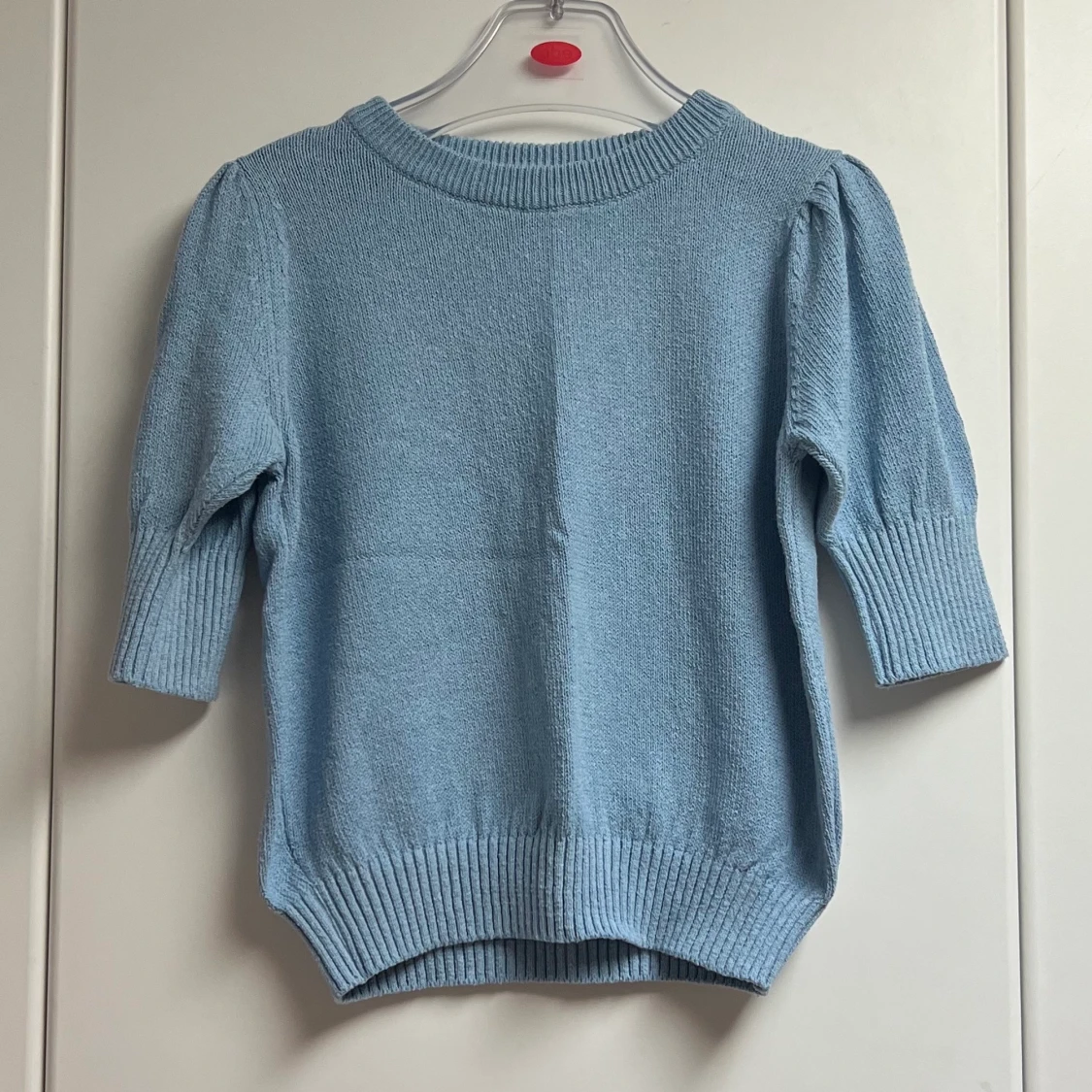 Blå stickad topp - 90