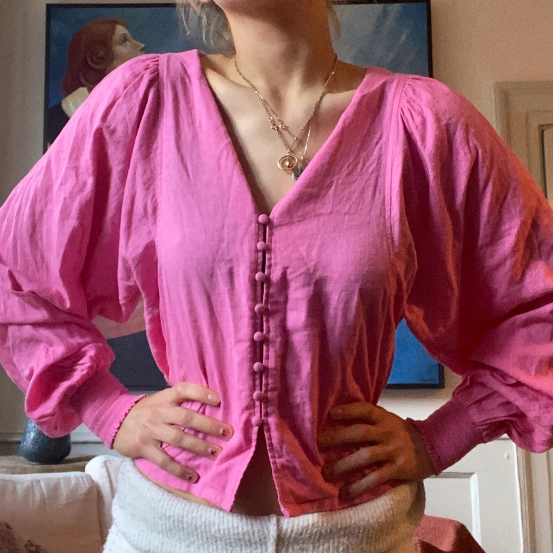 Rosa blus knappar - 91