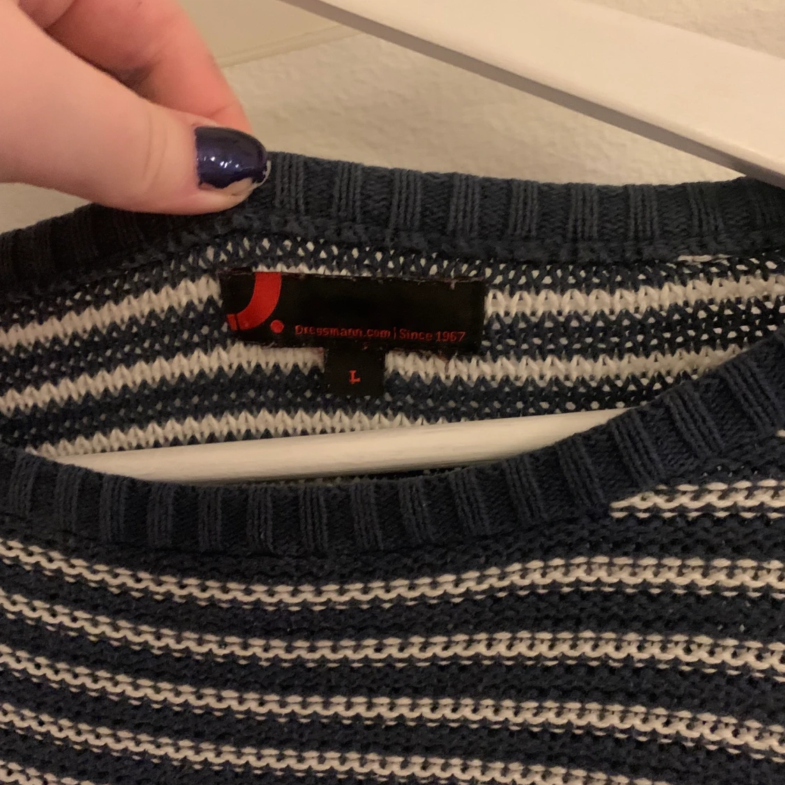 Stickad randig tröja - 90