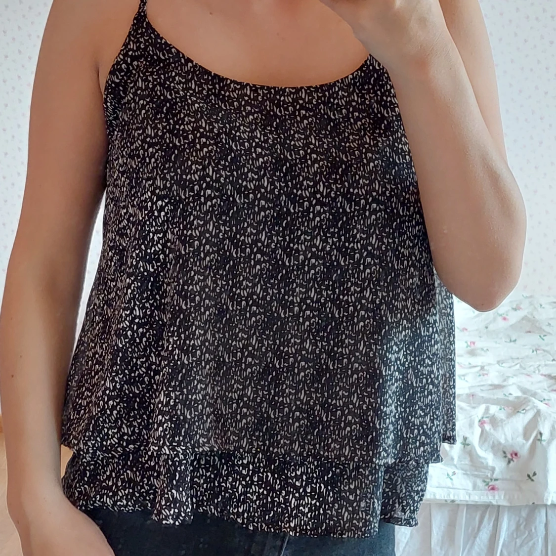 Svart/vitt linne - storlek XS