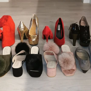 Klackar - Har fullt med klackar från strl 36 - 38. De flesta är helt nya och oanvända o de andra är använda 1-3 gånger. 