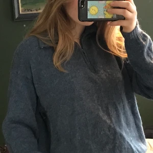Halfzip Grandpa sweater - Söt half zip i blått från okänt märke. Säljer pga den inte kommer till användning😊