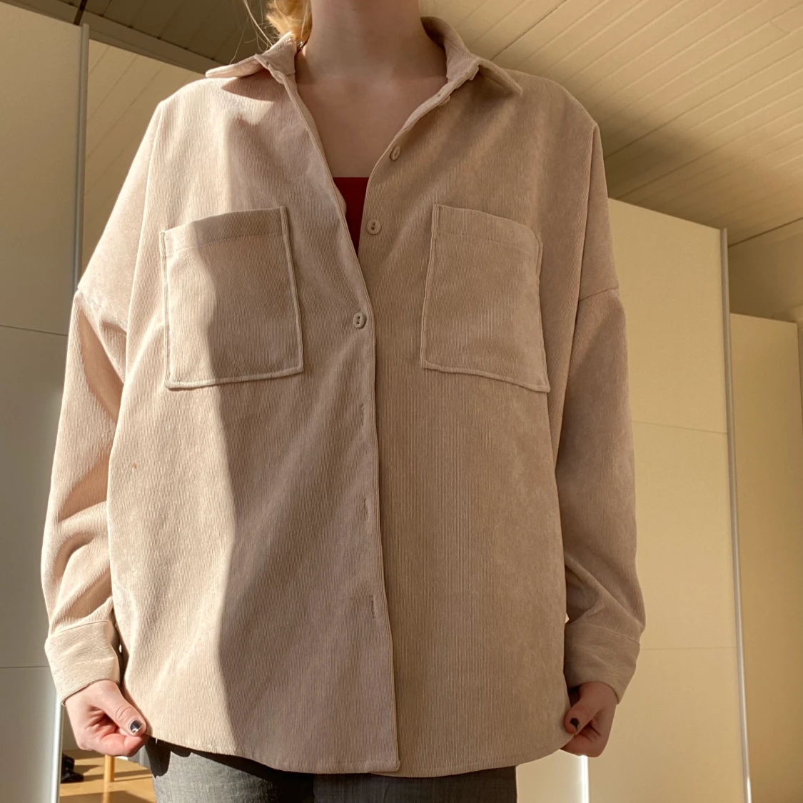 Oversize beige skjorta! 