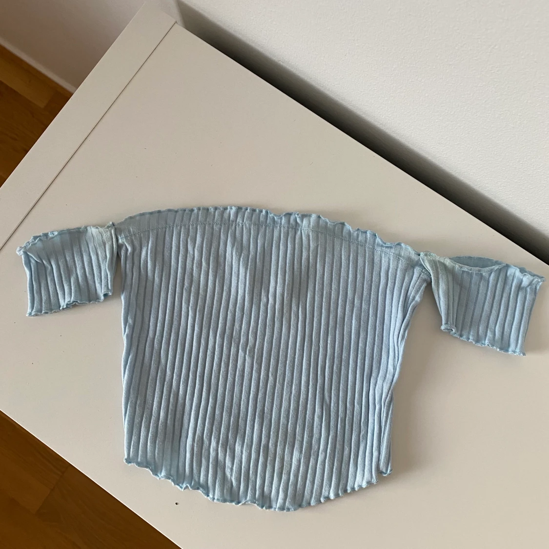 Off shoulder topp blå