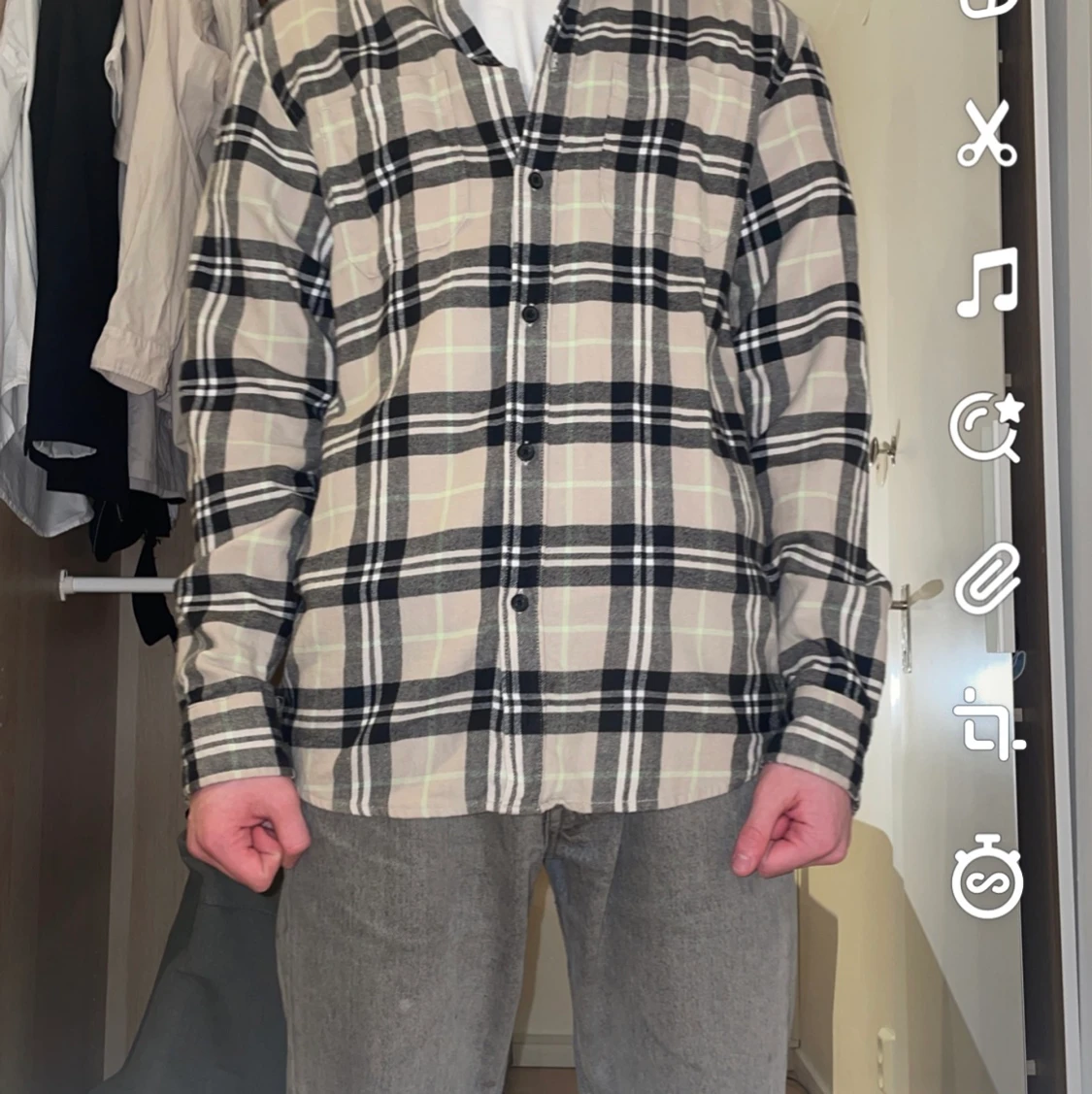 Flanellskjorta beige - 90