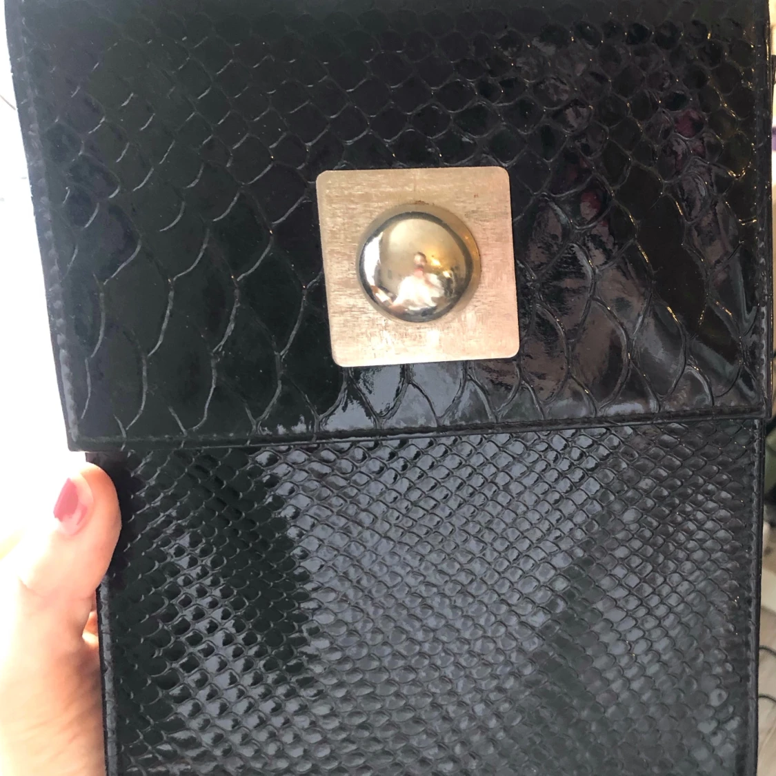 Väska / Ormskinnsmönster / Silverdetalj - 90