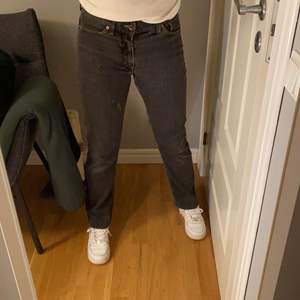 Supercoola gråa lågmidjade jeans från GANT. Det har lossnat lite vid läderlappen se bild 3 men annars i bra skick. Storlek 30/30. Passar mig som är 160cm. Köparen står för frakten<3
