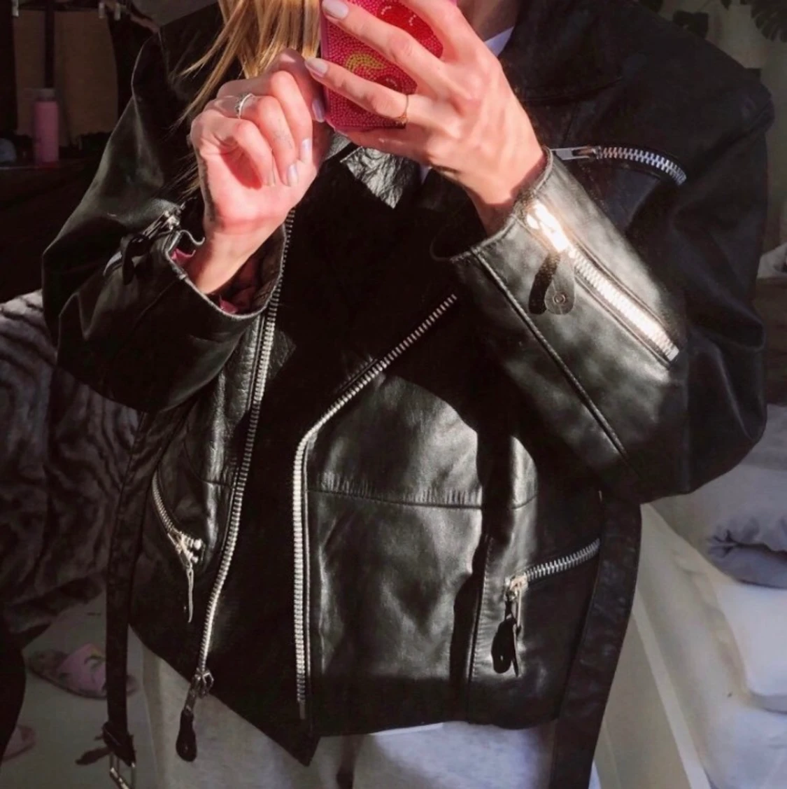 Sjukt snygg vintage skinnjacka 