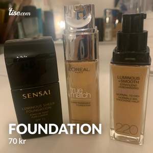 Sensai foundation testad 200:- Loreal foundation testad 70:-  Fit me testad 70:-