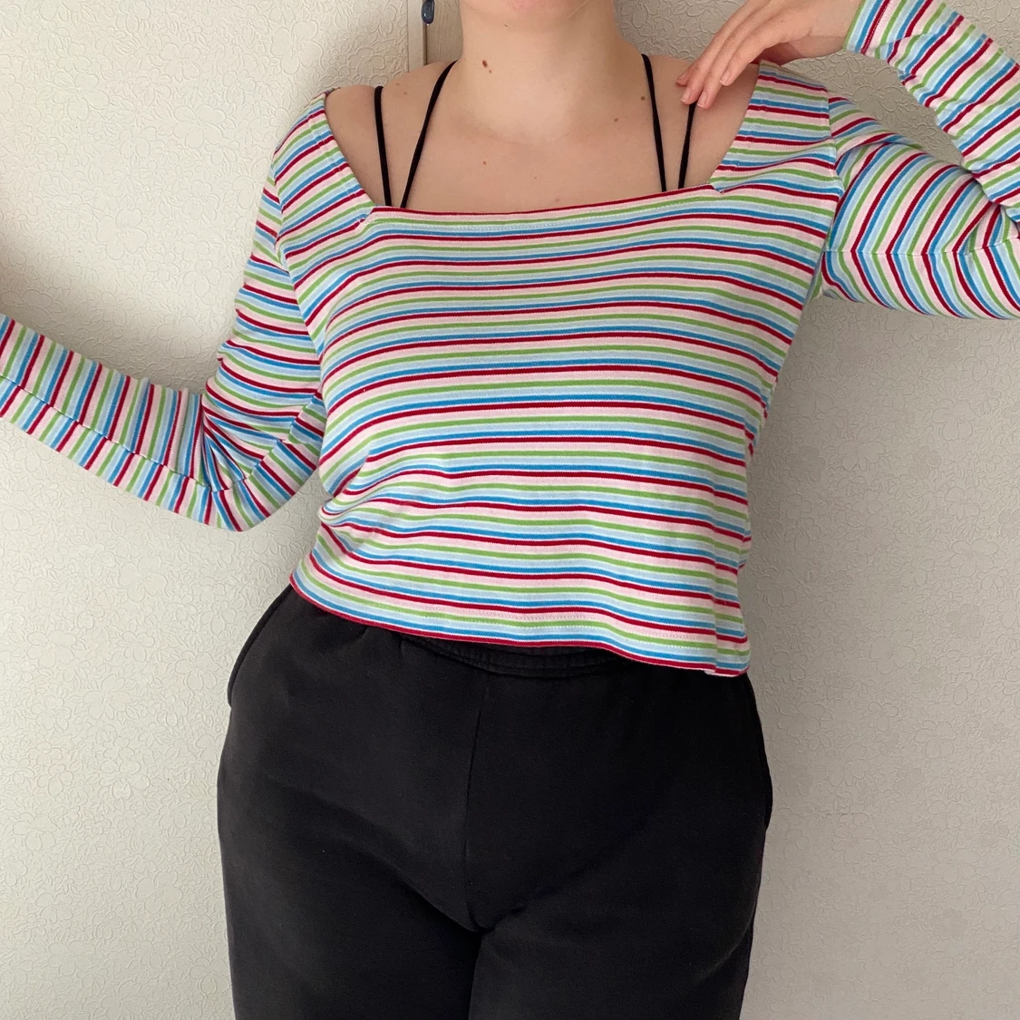 Flerfärgad topp i storlek M/L