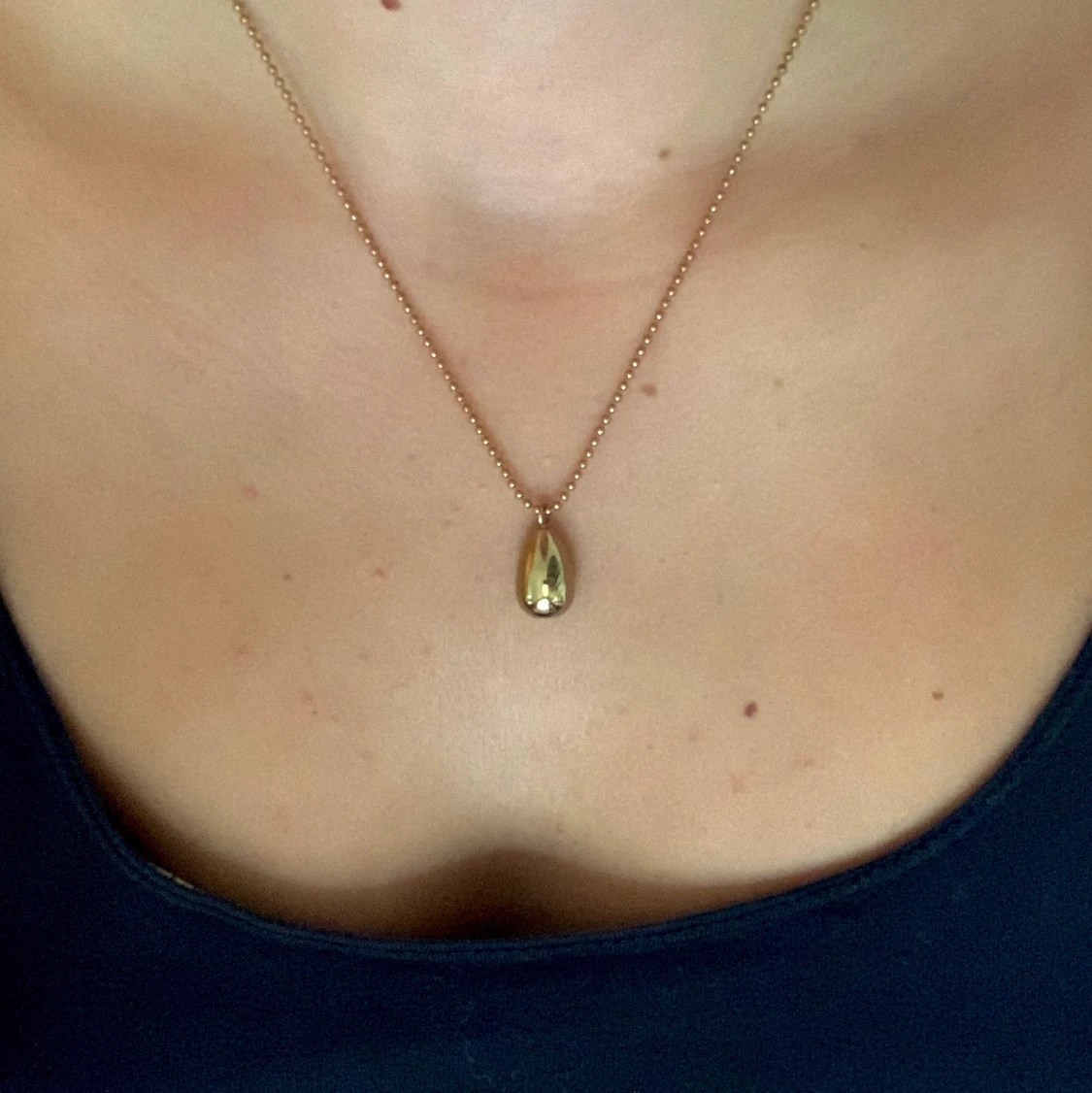 Guldpläterat brons-halsband - 90