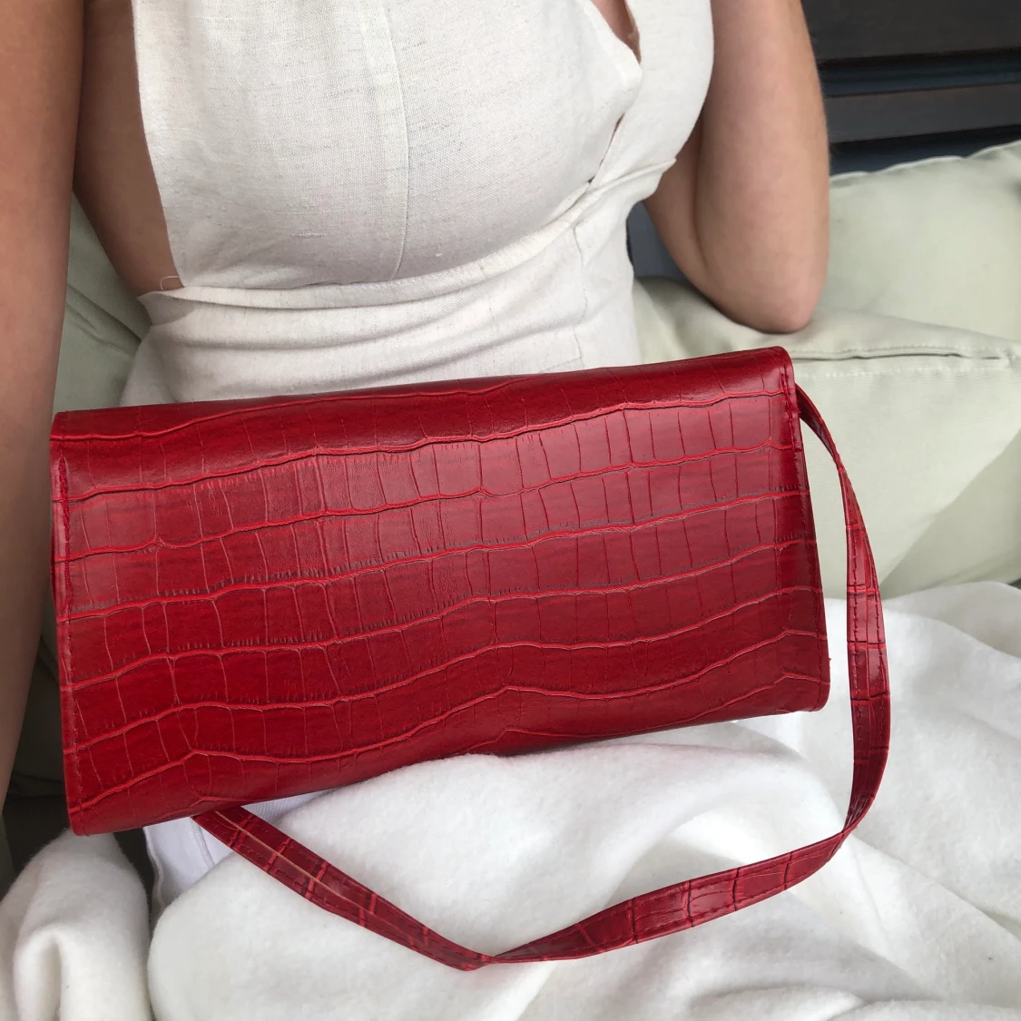 Röd ormskinn väska  - 91