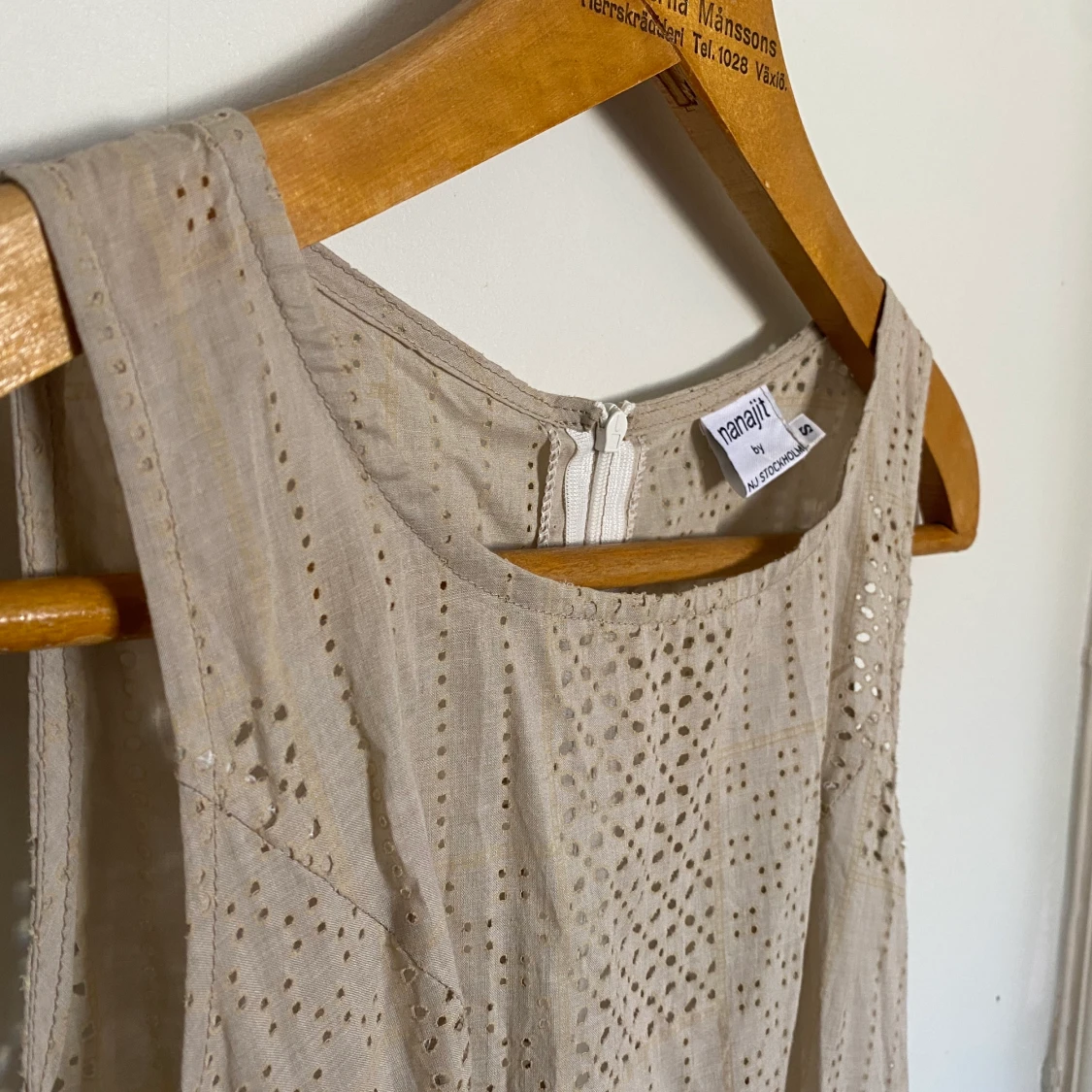 Retro sommarklänning , strl S, beige - 91