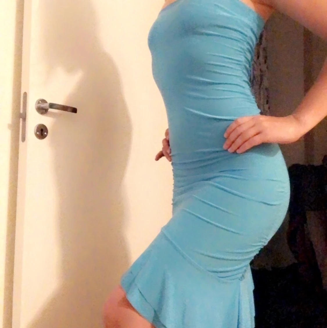 Turkos klänning M/S strechty - 91