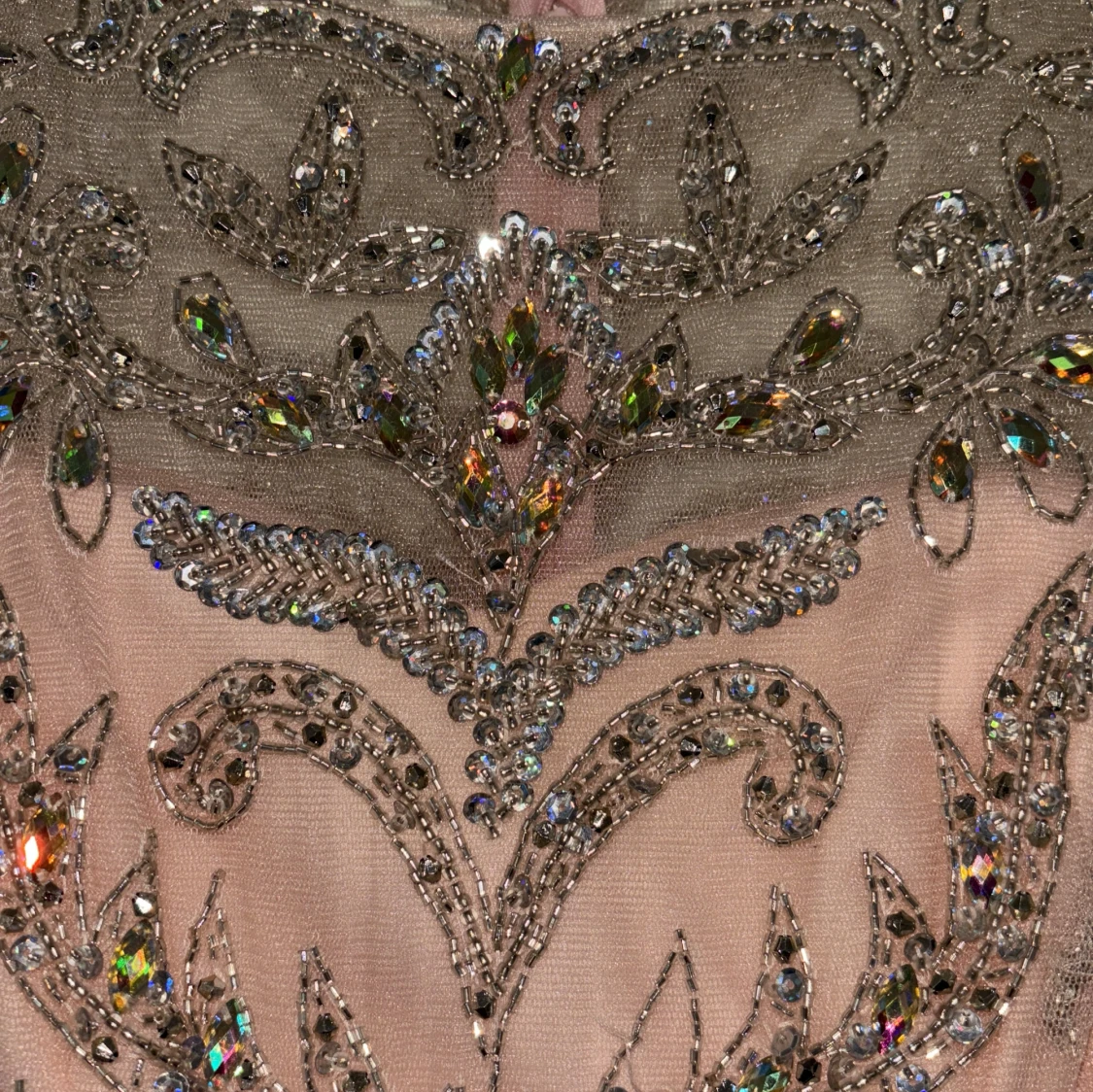 Glittrig aprikosfärgad kortklänning - 3